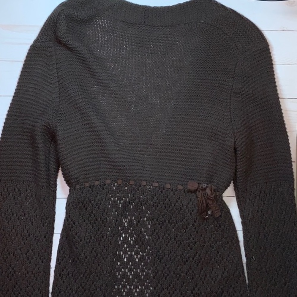 Crocheted Wool Blend Duster Sweater - image 6